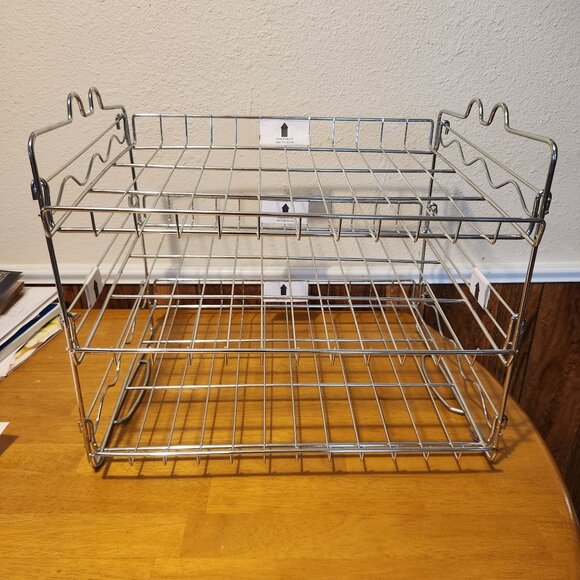 3-Tier Chrome Wire Rack Adjustable Dividers 13" H x 15" W x 13.5" D Storage Orga - Picture 1 of 7